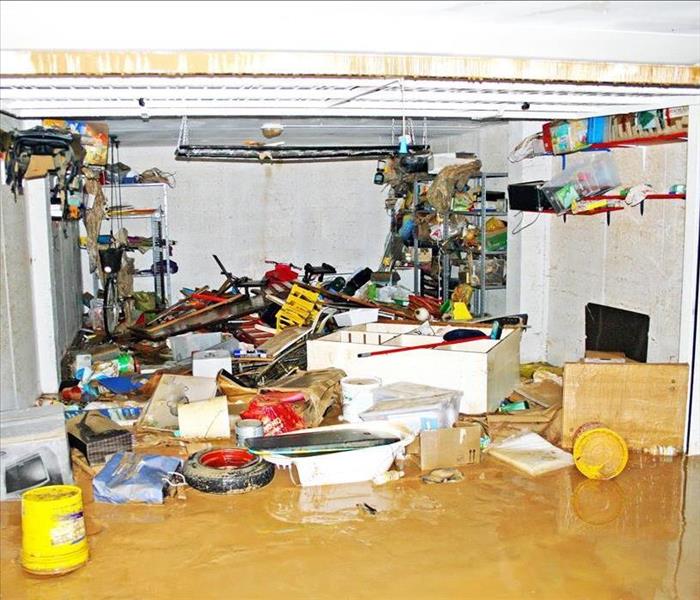Dirty water inside a garage home  