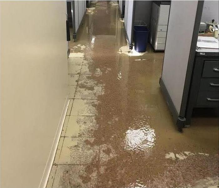 Office floor flooded